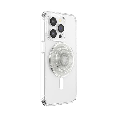 PopSockets Phone Grip for MagSafe, Magnetic Holder- Clear Glitter - color: Clear Glitter, style: MagSafe