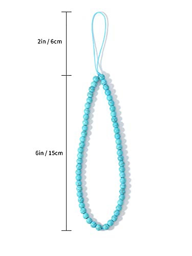 Natural Semi-Precious Gem Stones Beaded Phone Charm - style: Turquoise