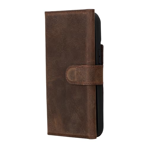 Bayelon Wallet Case for iPhone 15 Pro Max, Trifold Leather Wallet, Detachable Magnetic Flip Folio Cover, Card Holder, iPhone 15 Pro Max Wallet Case, MagSafe Compatible, RFID Blocking (Dark Brown) - color: Dark Brown, size: iPhone 15 Pro Max