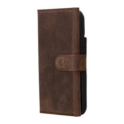 Bayelon Wallet Case for iPhone 15 Pro Max, Trifold Leather Wallet, Detachable Magnetic Flip Folio Cover, Card Holder, iPhone 15 Pro Max Wallet Case, MagSafe Compatible, RFID Blocking (Dark Brown) - color: Dark Brown, size: iPhone 15 Pro Max