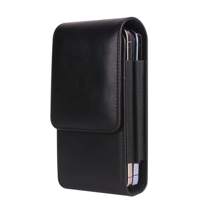 Dual Belt Clip Holster Case Double Cell Phone Pouch Card Slots Holder for iPhone 15 Pro Max 14 Pro Max Motorola Moto G Stylus 5G 2024 G Power 5G Galaxy S25 Ultra S24 Plus S23 Fe S22+ A15 A36 (Black) - color: Black