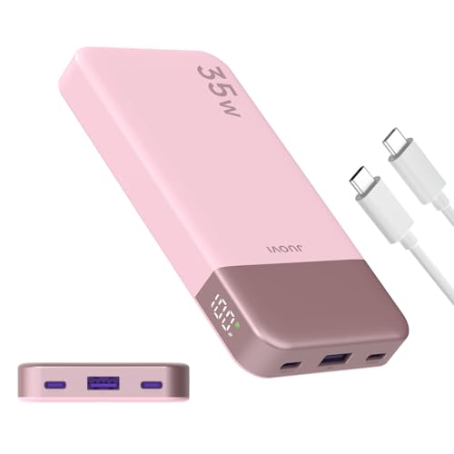 JUOVI Portable Charger 35W 10000mAh Power Bank - color: Pink