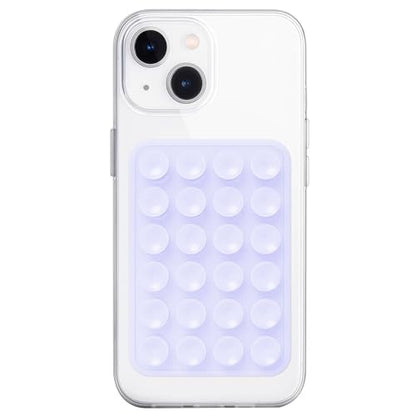 Anteel Silicone Suction Phone Case Mount, Non Slip Sticky Phone Grip for Cellphone, Silicon Adhesive Suction Cup Phone Mount, Strong Grip Holder for Selfies and Videos (Purple Glitter) - color: Purple Glitter
