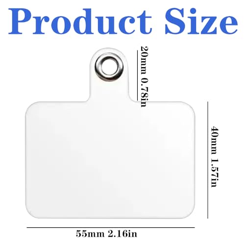 50 PCS Phone Lanyard Tabs, Universal Phone Tether Tabs, Clear Tether Tab for Cell Phone, Pvc Transparent Lanyard Patches Compatible with iPhone Case Smartphone Case, Non Adhesive
