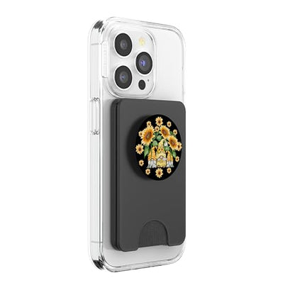 Cute Sunflower Pattern For Gardener And Women Floral Gnome PopSockets PopWallet for MagSafe - style: Magnetic PopWallet