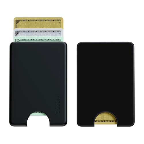 Casely MagWallet | Black | Slim Wallet Card Holder | Compatible with MagSafe | Soft-Touch Hard Silicone | Holds Up to 3 Cards - color: Black