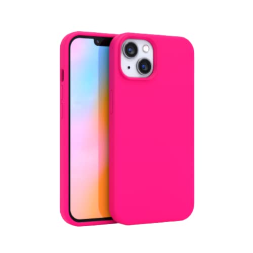 FELONY CASE - iPhone 13 / iPhone 14 Case - Neon Pink Silicone Phone Cover | Liquid Silicone with Anti-Scratch Microfiber Lining, 360° Shockproof Protective Case for Apple iPhone 13 / iPhone14 - color: Neon Pink, size: iPhone 13/14 without MagSafe