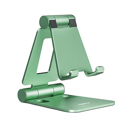 Nulaxy Full Aluminum Dual Folding Cell Phone Stand for Desk, Green - color: G-Green