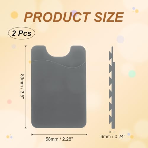 uxcell 2 Pack Suction Phone Card Holder, Silicone Suction Cup Phone Grip Card Holder Mount with Card Slot for Cellphone, Gray - color: Gray