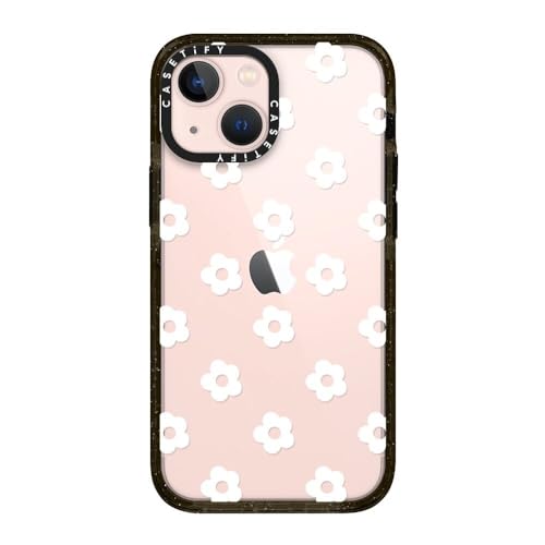 CASETiFY for iPhone 13 Mini Case - Impact | Slim Fit | 6.6 ft. Drop Protection | Ditsy Daisies - White | Black - color: Ditsy Daisies, size: Iphone 13 Mini (5.4")