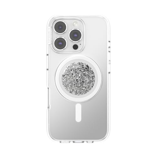 PopSockets Phone Grip for MagSafe, Magnetic Holder- Silver Foil - color: Confetti Foil Silver, style: MagSafe
