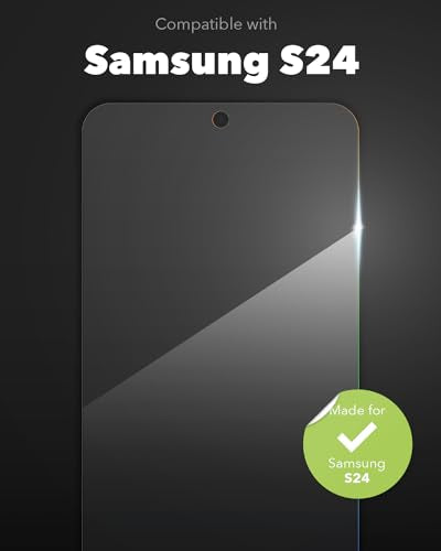 ZAGG InvisibleShield Glass Elite Samsung Galaxy S24 Screen Protector - Ultra-Strong Aluminosilicate, Enhanced Scratch Resistance, Recycled Materials, EZ Apply, Fingerprint and Smudge Resistant