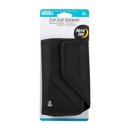 Nite Ize Clip Case Sideways Universal Rugged Holster - Belt Clip Phone Case for Easy Access - Heavy Duty & Protective - Multi-Purpose - Durable Design - Horizontal, XL | Easy Access - Heavy Duty & Protective - Multi-Purpose - Durable Design - Horizontal,