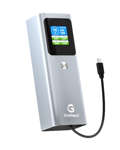 20000mAh Laptop Power Bank 100W with Built-in USB C Cable, Portable Charger Fast Charging, 100W PD Input, External Battery Pack for MacBook Pro/Air, iPhone 17/16/15, iPad, Galaxy S26/S25, Silver Gray - color: Silver Gray-2w