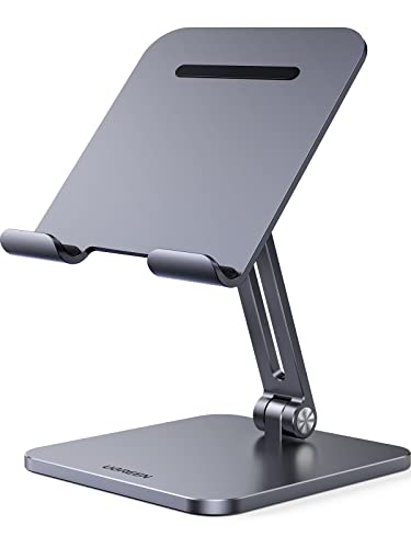 UGREEN Tablet Stand Compatible for iPad Desk Stand Holder Adjustable Aluminum Thicker Base Compatible with iPad Pro Air Mini 13 12.9 11 Inch Home Office Desk Accessories Grey - color: Grey