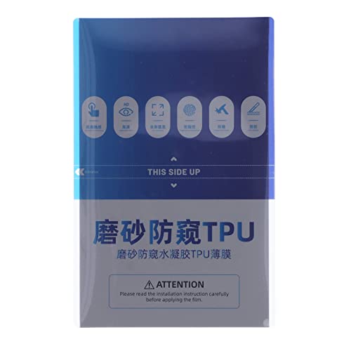 Cellphone Screen Protector Anti Peeping Frosted Hydrogel Film 50 Pcs Set Flexible TPU Anti Fingerprint Anti Sweat for Mobile Phone Watch IOS Earbuds Camera 180x110mm