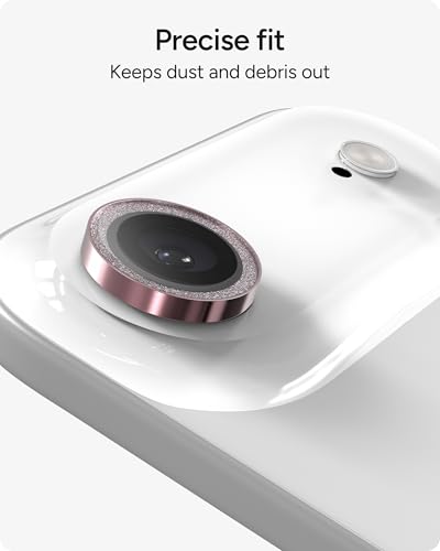 ZAGG iPhone Camera Lens Protector for iPhone Air - Pink Glitter, Camera Ring, Maximum Impact & Scratch Protection, Anti-Reflective Technology, Smudge-Resistant, Precise Fit, Glass Elite - color: Pink Glitter