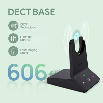 Yealink WH64 Mono DECT & Bluetooth Wireless Headset for Phone PC Mobile - size: WH64 Mono-UC
