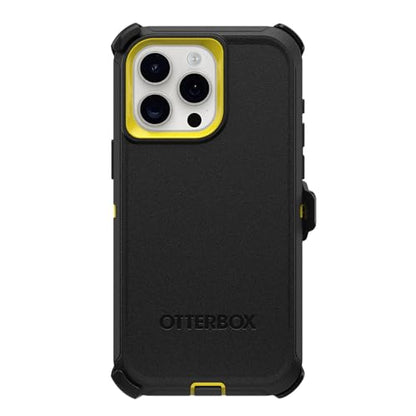 OtterBox iPhone 15 Pro Max (Only) - Defender Series Case - Night (Black & Yellow) - Screenless - Rugged & Durable - with Port Protection - Holster Clip Includes - Non-Retail Packaging - color: Night (Black & Yellow)