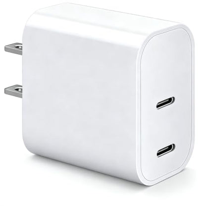 Dual USB C Charger Block for Apple Watch 11 10 iWatch iPhone iPad AirPods - color: White, size: 2-C 20W x1