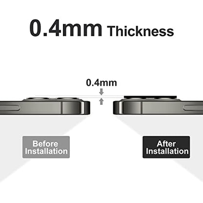 For iPhone Camera Lens Protector - [2 Pack] Premium Aluminum Alloy Back Rear Camera Lens Screen Cover Case Shield (Black- iPhone 13/13 Mini) - color: Black- iPhone 13/13 Mini