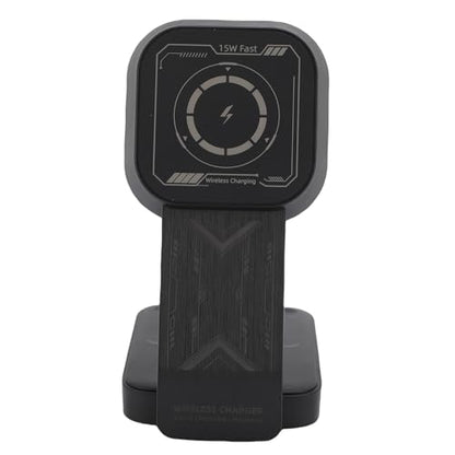 Fabater Fast Wireless Charging Stand 3 in 1 Dock for Multiple Devices Including Phone Watch Earbuds Compact Design Black 146x69x34mm