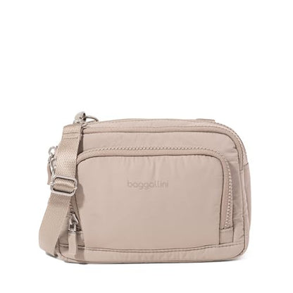 Baggallini Triple Zip with Front Wallet/Trifecta RFID Wallet Crossbody - color: Moonrock Puff