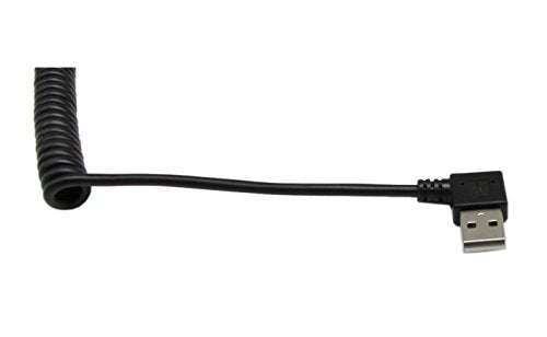 90 Degree Right Angle USB 2.0 to USB C Spring Cable Type C USB Male to USB A Male Data Cable for Tablets Cellphone(1.2M)