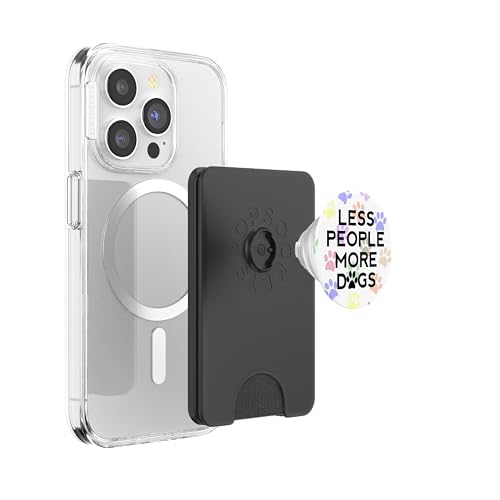 Less People More Dogs Mobile Phone Grip Holder Dog Paw Print PopSockets PopGrip: Swappable Grip for Phones & Tablets PopSockets PopWallet for MagSafe - style: Magnetic PopWallet