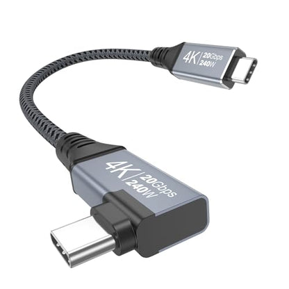 20Gbps Short USB C to USB C Cable 6 inch Right Angle USB C 3.2 Cable - size: 0.5FT