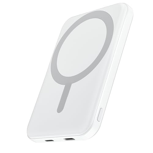 podoru for MagSafe Power Bank 5000mAh, Ultra-Slim Magnetic Portable Charger - color: Snow White