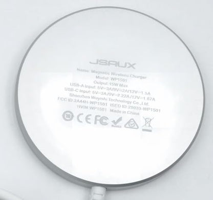 JSAUX Charger for iPhone 17 Magsafe Wireless Charging, Compatible with iPhone 17 Air Pro Max/16/15/14/13/12 Series, Magnetic Mag Safe Charging Pad, Aluminum Alloy, USB & USB C Dual Ports - Silver - color: Silver