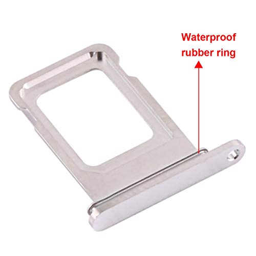 SIM Card Tray Holder Slot Replacement for iPhone 12 Pro and iPhone 12 Pro Max (Silver) with Waterproof Rubber Ring and Eject Pin (Single Sim Version) - color: Silver