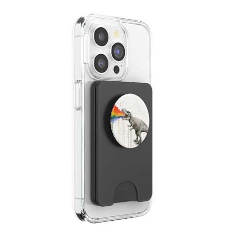 Watercolor Colorful T-Rex Dino Dinosaur Pop Mount Socket PopSockets PopWallet for MagSafe - style: Magnetic PopWallet