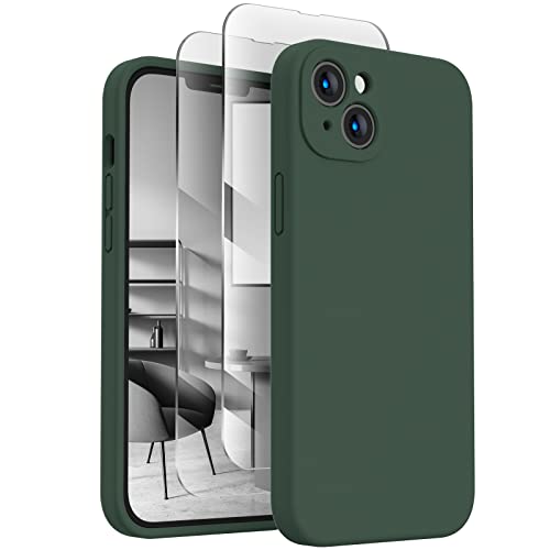 FireNova Designed for iPhone 13 Case, 6.1", Alpine Green | Silicone Upgraded [Camera Protection] Phone Case, with Soft Anti-Scratch Microfiber Lining Inside - color: Alpine Green, size: Iphone 13