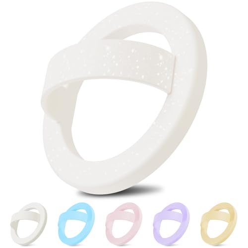 Magnetic Finger Loop Grip for iPhone 17/16/15/14/13 Series, White Sparkle - color: White Sparkle