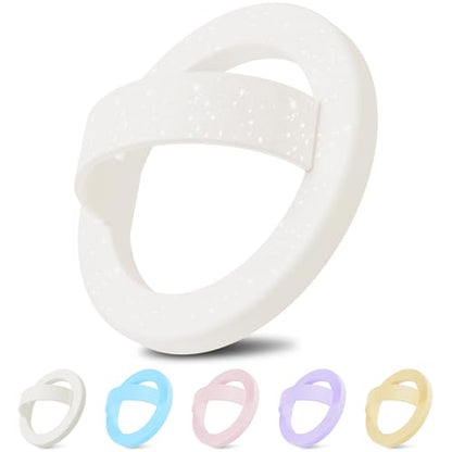 Magnetic Finger Loop Grip for iPhone 17/16/15/14/13 Series, White Sparkle - color: White Sparkle