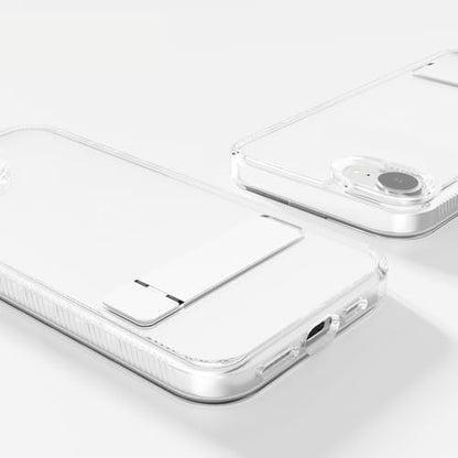 Compatible with Transparent iPhone 16e Case with Invisible Built-in Kickstand Metal Stand Shockproof TPU + Acrylic Slim Clear,Anti-Yellowing Phone Cover-Clear - color: Clear