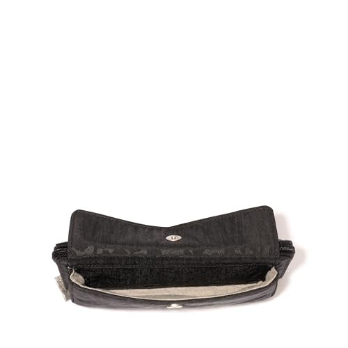 Baggallini Rfid Phone Wallet Crossbody - color: Black Cheetah Emboss