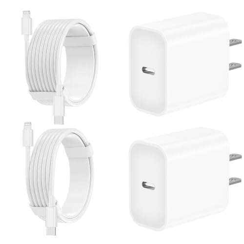 Fast iPhone Charger 10FT, [MFi Certified] Extra Long Charge Fast Charging 2Pack 20W USB C Wall Charger Block Plug 10FT Lightning Cable Cord Compatible for iPhone 14/14 Pro/14 Pro Max/13/12/11/XS/XR/X