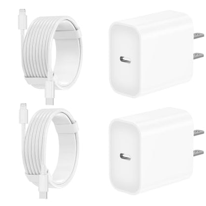 Fast iPhone Charger 10FT, [MFi Certified] Extra Long Charge Fast Charging 2Pack 20W USB C Wall Charger Block Plug 10FT Lightning Cable Cord Compatible for iPhone 14/14 Pro/14 Pro Max/13/12/11/XS/XR/X