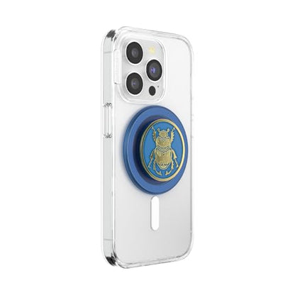 PopSockets Phone Grip for MagSafe, Magnetic Holder, Phone Stand, Blue - Enamel Scarab - color: Enamel Scarab, style: MagSafe
