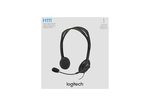 Logitech H111 Stereo Headset with 3.5 mm Audio Jack - Black