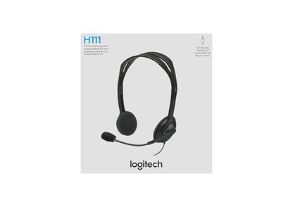 Logitech H111 Stereo Headset with 3.5 mm Audio Jack - Black