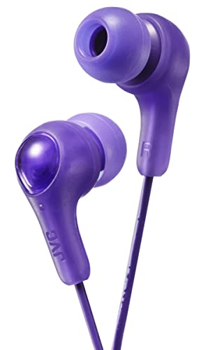 JVC Gumy in Ear Earbud Headphones, Powerful Sound, Comfortable and Secure Fit, Silicone Ear Pieces S/M/L - HAFX7V Purple, Small