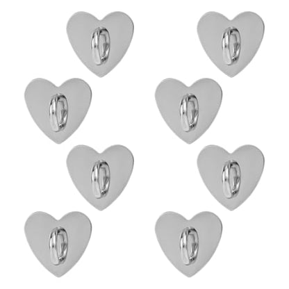 8pcs Heart Phone Charm Holder, 1inch Cell Phone Charm Hook - color: silver, size: 2.5cm
