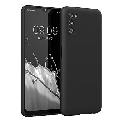 kwmobile Case Compatible with Samsung Galaxy A03s Case - Soft Slim Protective TPU Silicone Cover - Black Matte - color: black matte