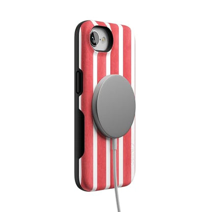 Casely iPhone 16e Case | East Coast Summer | Red Stripes | Bold Protective Design | Compatible with MagSafe - color: East Coast Summer | Red Stripes