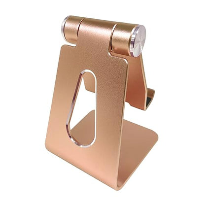 Phone & Tablet Stand Adjustable Multi‑Angle Aluminum Phone & Tablet Stand Non‑Slip Dock/Cradle/Charging Station for Desktop, Bed, Kitchen, Office (Gold) - color: Gold