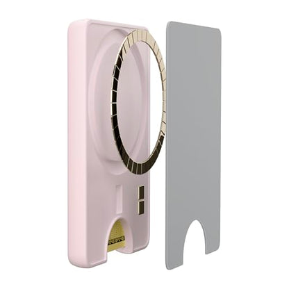 Casely MagWallet | Light Pink | Slim Wallet Card Holder | Compatible with MagSafe | Soft-Touch Hard Silicone | Holds Up to 3 Cards - color: Light Pink